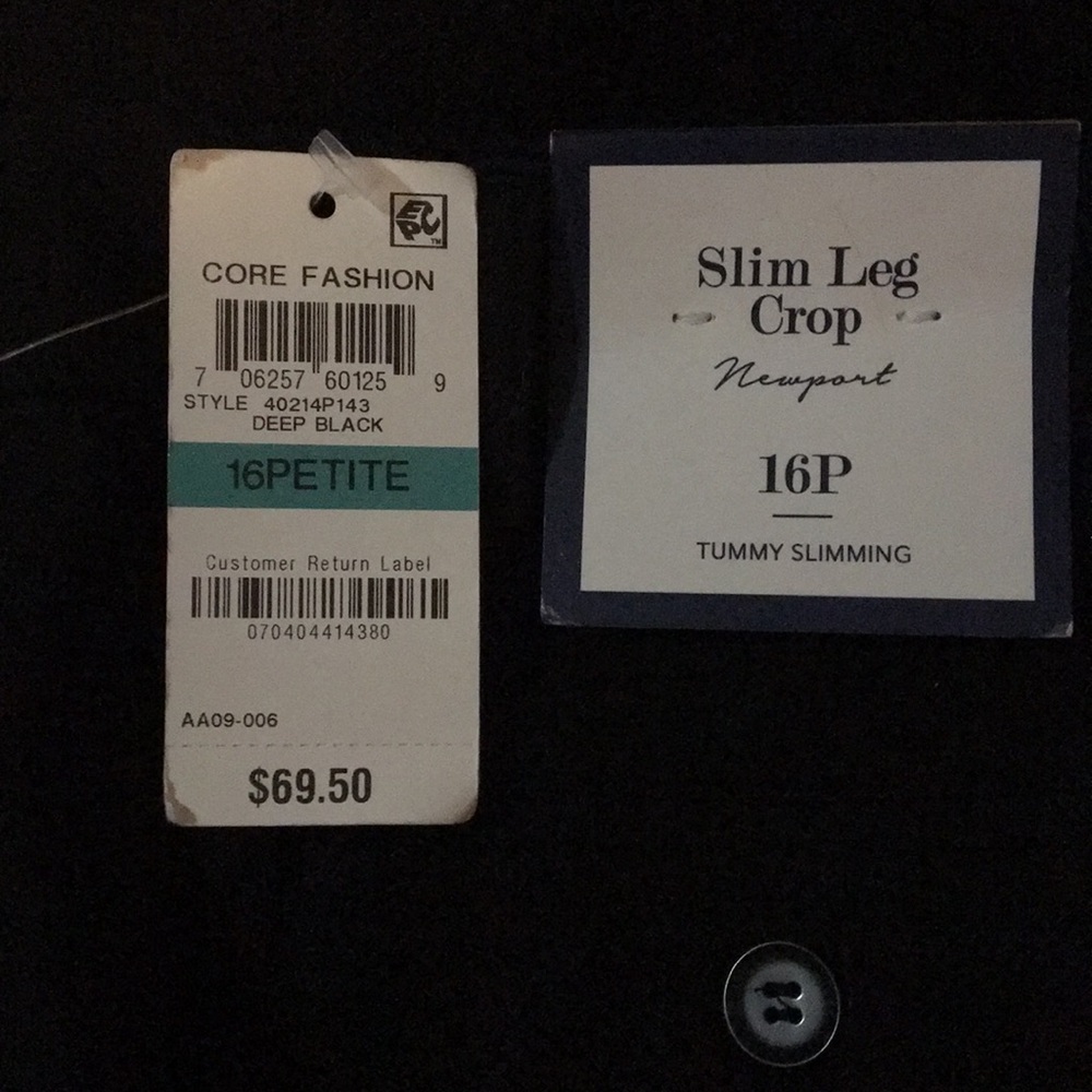 NWT CHARTER CLUB SLIM LEG CROP PANTS NWT P/16 - Picture 3 of 8